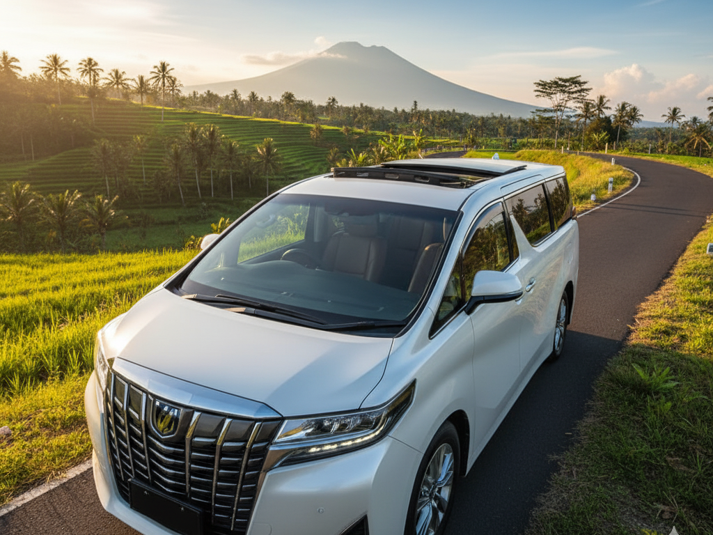 Toyota Alphard dengan fitur sunroof untuk Sewa Alphard di Bali sunroof