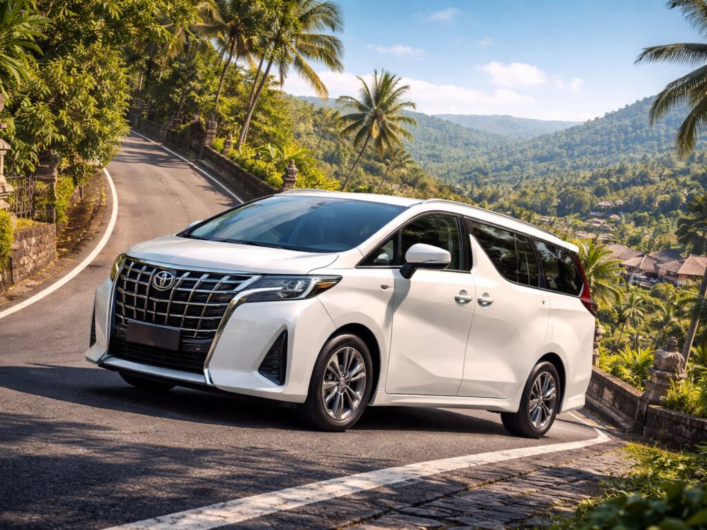 Layanan sewa Alphard di Bali Hill Start Assist untuk kenyamanan di tanjakan curam.