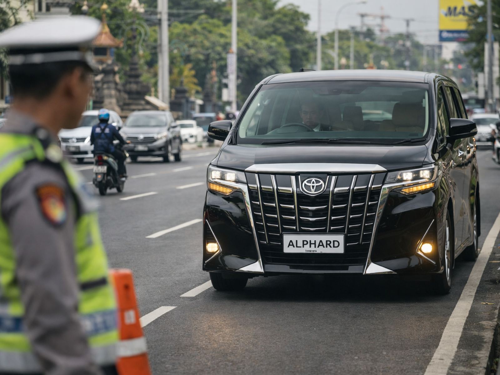 Layanan Sewa Alphard di Bali Retribusi dan biaya operasional transportasi mewah di jalanan protokol Bali.