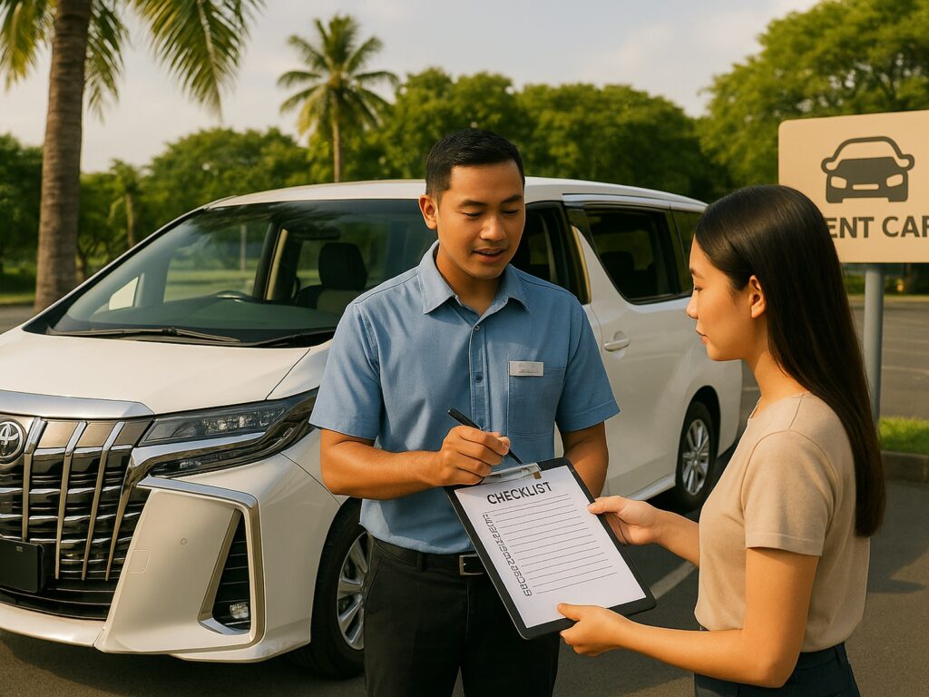 Prosedur ketat Sewa Mobil Alphard di Bali Tentang Quality Check sebelum perjalanan dimulai.